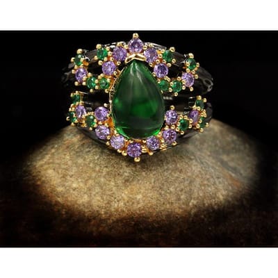 Designer Handgemaakte Italiaanse Sieraden Franse Retro Romantische Hofstijl Ring Oorbellen Hanger Set No. 7
