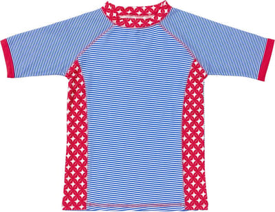 Ducksday - UV shirt - korte mouwen - unisex - Blue stripe - UPF50+ - PFAS vrij - 12 jaar - 146 - 152