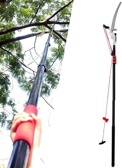 Telescopische Snoeischaar - Paal Snoeizaag - Takken Snoeien - Lichtgewicht Aluminium - Tot 7.2m - Zilver