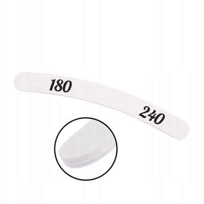 Banaan Nagelvijl 180/240 - Wit, Professioneel Manicure & Pedicure