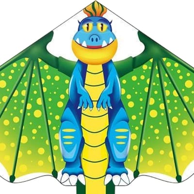 Draken Vlieger - Kinderspeelgoed Buiten - Vliegeren op Strand - Lange Staart Design - 120 x 210 cm - Dinosaurus