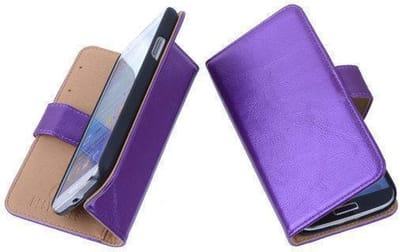 PU Leder Lila Hoesje LG L90 Book/Wallet Case/Cover