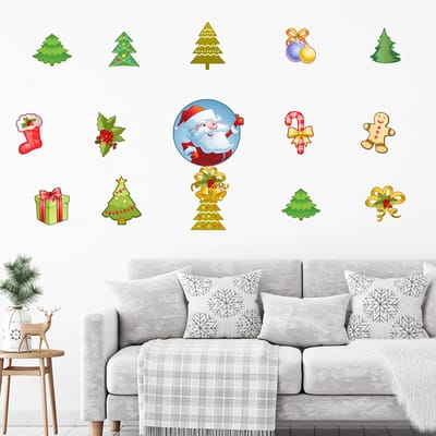 Kerststickers - Kerstelementen - Zelfklevende kerststickers - Feestelijke decoraties - 100x155cm