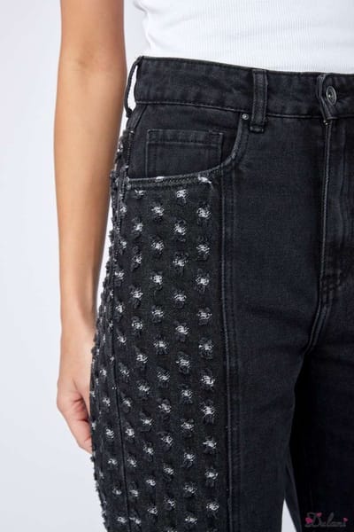 Broek Toxik3 met hoge taille recht model zwart