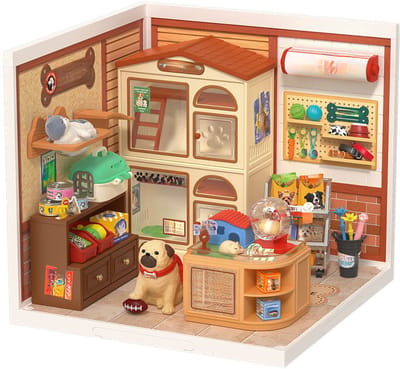 Rolife DW027 Furry Friends Home DIY Miniatuur Huis – Houten 3D Bouwpakket met LED en Dierenthema – Super Creator Serie