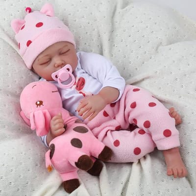 Levensechte Babypop 55 cm met Accessoires, Geschikt vanaf 3 Jaar