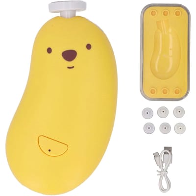 Baby Nageltrimmer Elektrisch Zachte Baby Nagelknipper Meerdere Snelheden Oplaadbaar Draagbaar Nagelverzorging geel