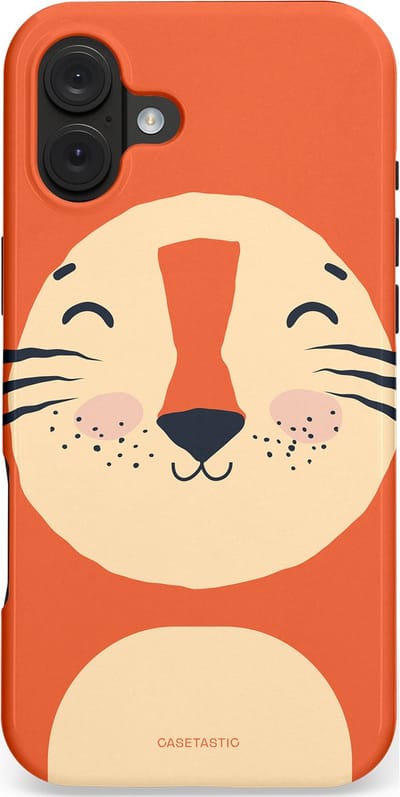 Casetastic hoesje geschikt voor Apple iPhone 16 Plus - MagSafe - Dubbellaagse bescherming - Knuffelkopjes tijger - Fashion Case - Terracotta Zand