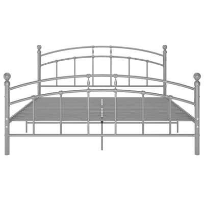 vidaXL - Bedframe - metaal - grijs - 180x200 - cm