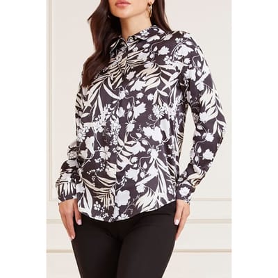 GUESS Marciano By  The Icon Blouse Print Shadowlands Black Taglia: 38 | Magliette intime Outlet | Donna | Nero