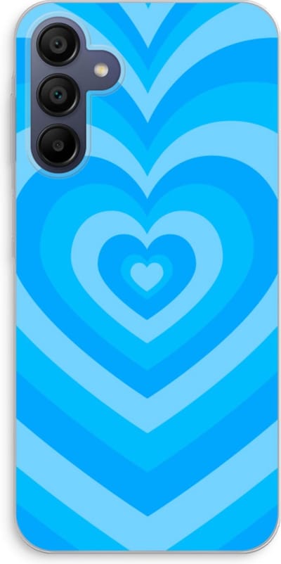 Case Company® - Hoesje geschikt voor Samsung Galaxy A15 hoesje - Hart Blauw - Soft Cover Telefoonhoesje - Bescherming aan alle Kanten en Schermrand