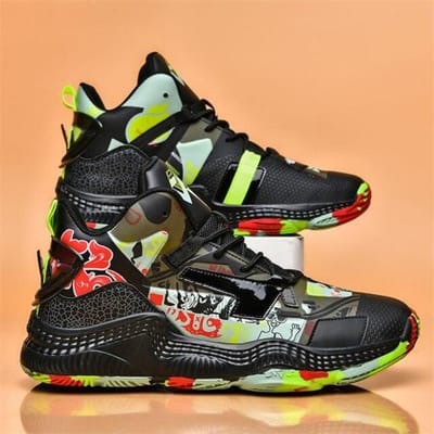 Nieuwe Heren Basketbalschoenen Ademend Antislip Hoge Basketbalsneakers Heren Sportschoenen Gym Enkellaarsjes Basket Homme 36 zwart