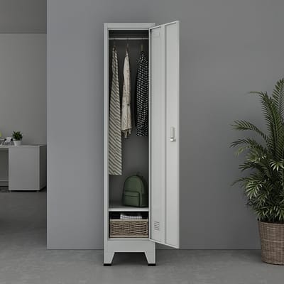 Lockerkast Joroinen 180x38x45 cm staal met 1 deur grijs