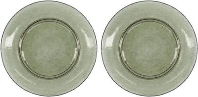 House Doctor Bord Rain groen glas 27cm - 2 stuks