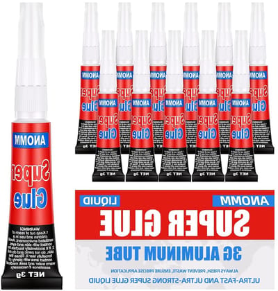 12-pack universele secondelijm, 3 gram tubes, voorkomt verstopping, ideaal voor plastic, rubber, leer, metaal, keramiek en glas, sterke hechting en gebruiksvriendelijk