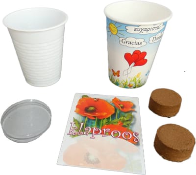 24 stuks Flowercup Bedankt Papaver(klaproos), bedankje voor : Afscheid collega - Jubileum - Bruiloft - Zorgmedewerkers - Vrijwilligers