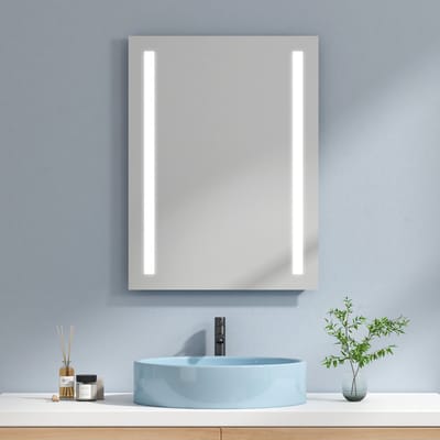 EMKE Spiegel met Verlichting - 6500K Koud Wit - Wandschakelaar Vereist - 60x80 cm - Badkamerspiegel Frameloos