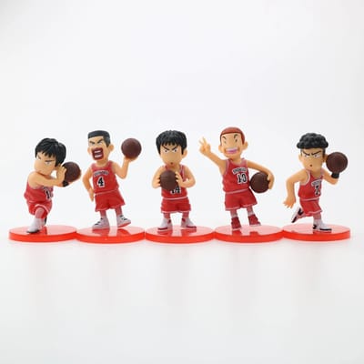 Ensemble Cinq Pièces Édition Q de Basket-ball Sakuragi Hanamichi Ryukawa Maple Shobei Équipe de Basket-ball Poupée Ornement Décoration Faite à la Main rouge