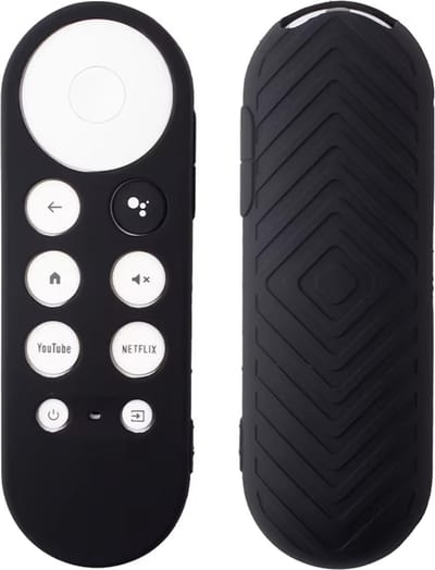 Ibley Beschermhoes voor Chromecast HD/4K Afstandsbediening (2020 en nieuwer) – Zwart – Siliconen Remote Case