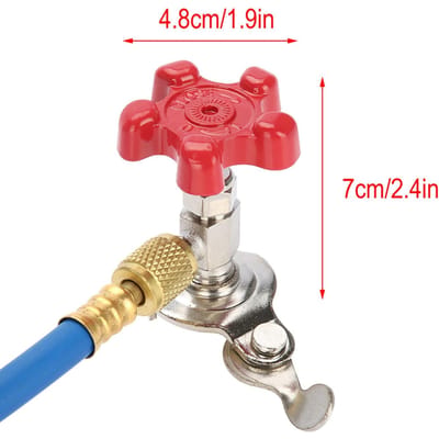 Tuyau de Recharge de Réfrigérant R134a Raccord pour Bombonne de Gaz Tube Robinet de Bombonne pour Réfrigérant R502 R‑12 R‑22