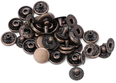Dailygoods- Drukknopen Set 50 Stuks - Antieke Messing Drukknopen - Bevestigingsmiddelen - Voor Kleding/Tassen - 15 mm - Professioneel Ontwerp - Knopen