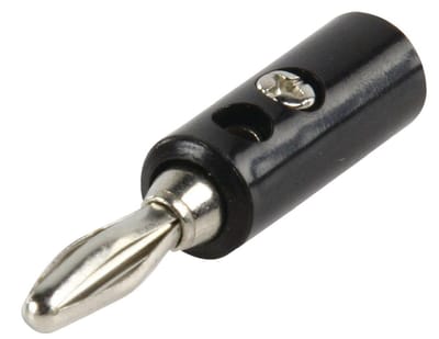 Banaan connector voor luidsprekerkabel tot 4 mm / zwart