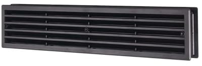 Ventilatierooster 450 x 92 mm - Zwart kunststof afvoerrooster voor deuren