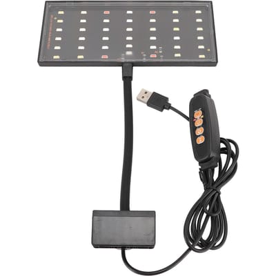 Clip-on Aquariumlamp USB-Powered LED Dimbaar 10 Snelheden Helderheid Timerregeling Vissenkom Klem gray