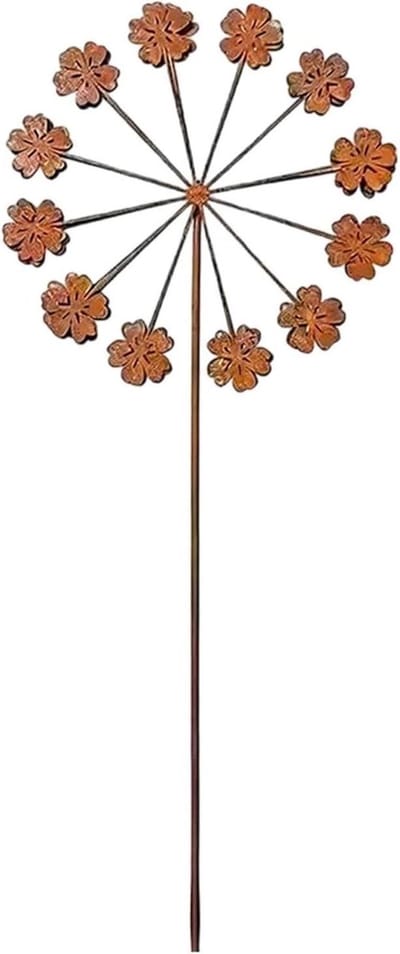 Decoratieve haringen - Buitenversiering - Tuin aankleden - Verstelbare bloemblaadjes - 25 x 20 cm - Roestbruin