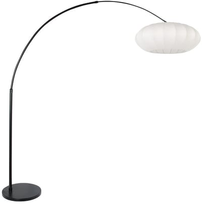 Zwarte Vloerlamp Luma-Nola 3807ZW, Metaal en Textiel, Hoogte Uitschuifkantel, Draaibaar en Kantelbaar, Steinhauer, 250 cm Snoer