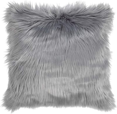 Dutch Decor MEES - Kussenhoes 45x45 cm - mist - lichtgrijs - fluffy - superzacht - met rits