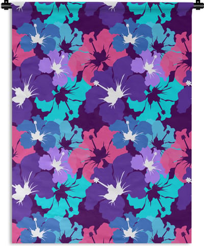 Wandkleed - Wanddoek - Tropisch - Bloemen - Hawaii - Patroon - 150x200 cm - Wandtapijt