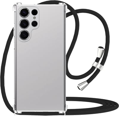 Hoesje Geschikt Voor Samsung Galaxy S25 Ultra Hoesje Transparant Met Telefoonkoord - Galaxy S25 Ultra 5G Siliconen hoesje Back Cover met Koord Transparant