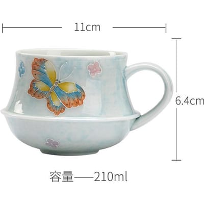 210ml Handbeschilderde Bloem Koffiekop Handgemaakt Arita Porselein Middagthee Mok Kantoorwerk Mok Cappuccino Latte Kop Drinkware
