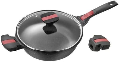 Stewpan 24 cm met Uithaalbare Hande, Steenachtige Coating, Geschikt voor Alle Warmtebronnen
