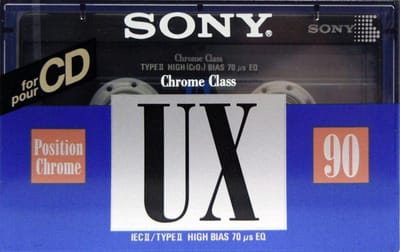 Audio Cassette Tape Sony UX 90 Chrome Class  / Uiterst geschikt voor alle opnamedoeleinden / Sealed Blanco Cassettebandje / Cassettedeck / Walkman / Sony cassettebandje.