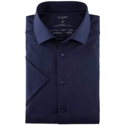 OLYMP Luxor 24/Seven Overhemd, Modern Fit, Global Kent, Marineblauw
