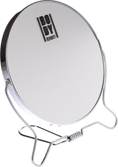 5Five Dubbele make-up spiegel/scheerspiegel - op standaard - D14 cm - Badkamer spiegels op voet - 3x vergroting