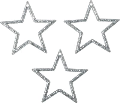 Decoratieve sterren zilveren glitter kerststerren 4,5 cm 120 st, 120 S