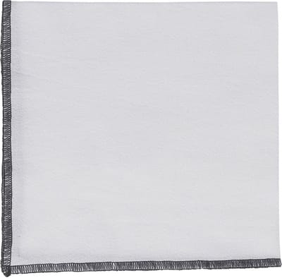 Set van VIER servetten corino wit met zwarte bies - 100% katoen - 35 x 35 cm