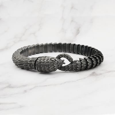 Mei's - Viking The Serpent - armband heren - RVS grijs - polsmaat 18 cm