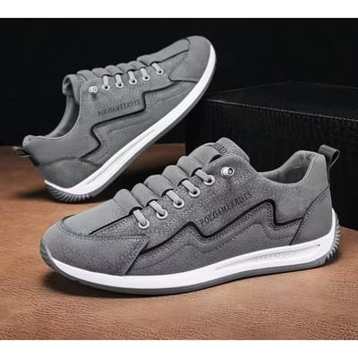 Baskets décontractées pour hommes, chaussures de marche confortables et souples, chaussures à lacets pour hommes, chaussures de sport de plein air, printemps-automne 44 gris