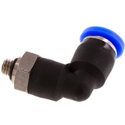 3/16'' x UNF 10-32 90 graden L-verbinding Messing/PBT Insteekfitting Draaibaar NBR [2 Stuks]