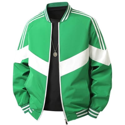 Heren Herfst en Winter Color-blocking Kleurrijke Webbing Casual Jas Dunne Baseball Uniform XXL