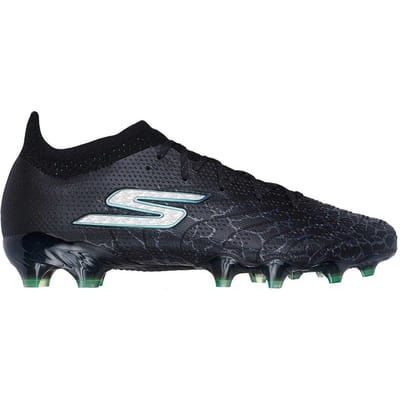 Skechers Heren Crackle Effect Firm Ground Voetbalschoenen (Zwart/Zilver)