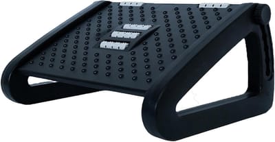 Voetenbank Onder Bureau - Voetensteun Ergonomisch - Comfortabel Zitten - Met Rolmassage - 6 Hoogte-instellingen - Zwart