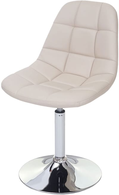 Set van 2 eetkamerstoelen MCW-A60, draaistoel, chroom ~ kunstleer crème