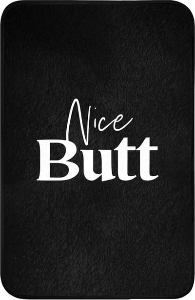 WC mat 40x60 cm - Antislip - Quotes - Nice butt - Zwart - Spreuken - Toiletmat - Vloermat - Douchemat - Toilet tapijt - Toiletmatten