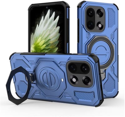 Hoesje geschikt voor OnePlus 15 | Compatibel met MagSafe / Qi2 | 360° Draaibare Magnetische Standaard | Back Cover Kickstand Ring | Blauw