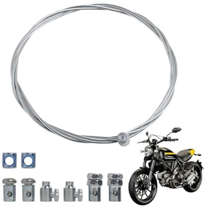 Cosensi - Koppeling Kabel - Universeel - 1.3 m - Robuust - Galvanized Steel - Geschikt voor Motorfietsen - Kleur Zilver